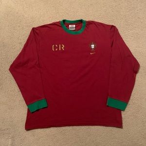 Vintage 2000s Cristiano Ronaldo T Shirt Long Sleeve Portugal National Team Nike